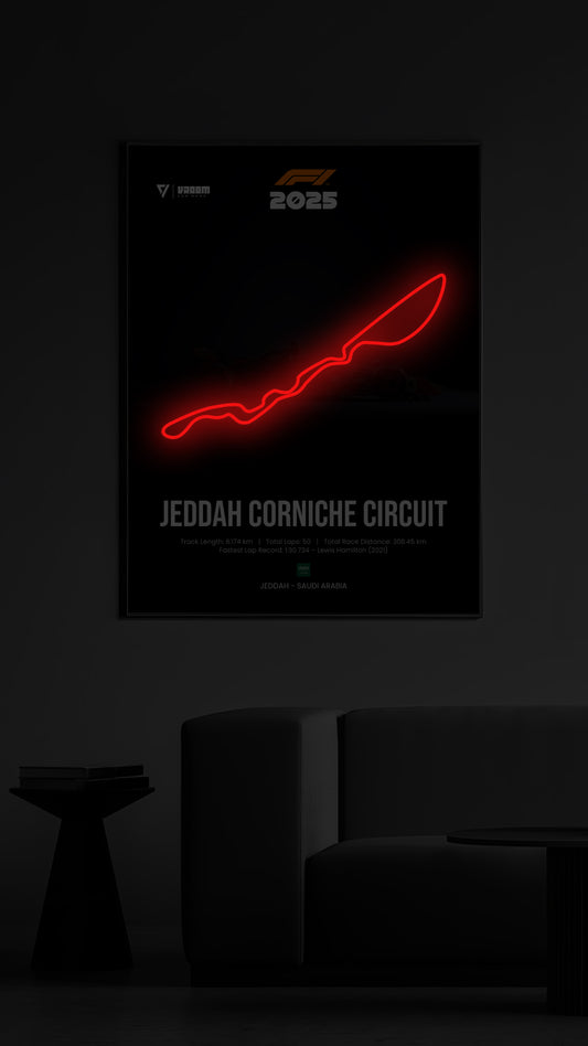 Jeddah Corniche Circuit | F1 NEON CIRCUIT POSTER