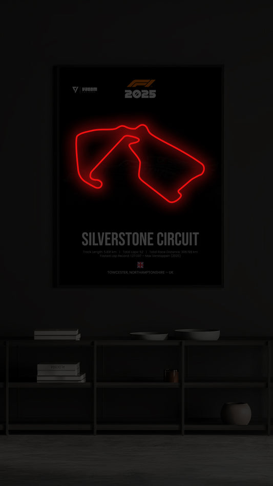 SILVER STONE CIRCUIT | F1 NEON CIRCUIT POSTER