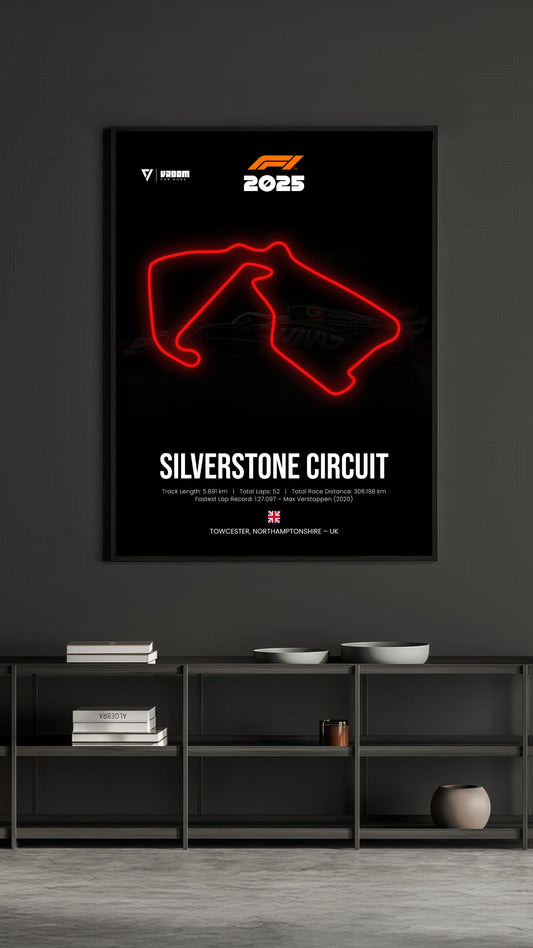 SILVER STONE CIRCUIT | F1 NEON CIRCUIT POSTER