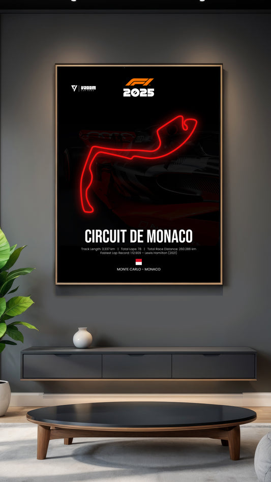 CIRCUIT DE MONACO | F1 NEON CIRCUIT POSTER