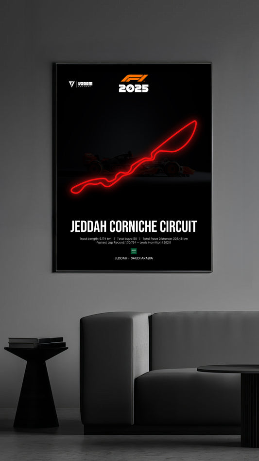 Jeddah Corniche Circuit | F1 NEON CIRCUIT POSTER